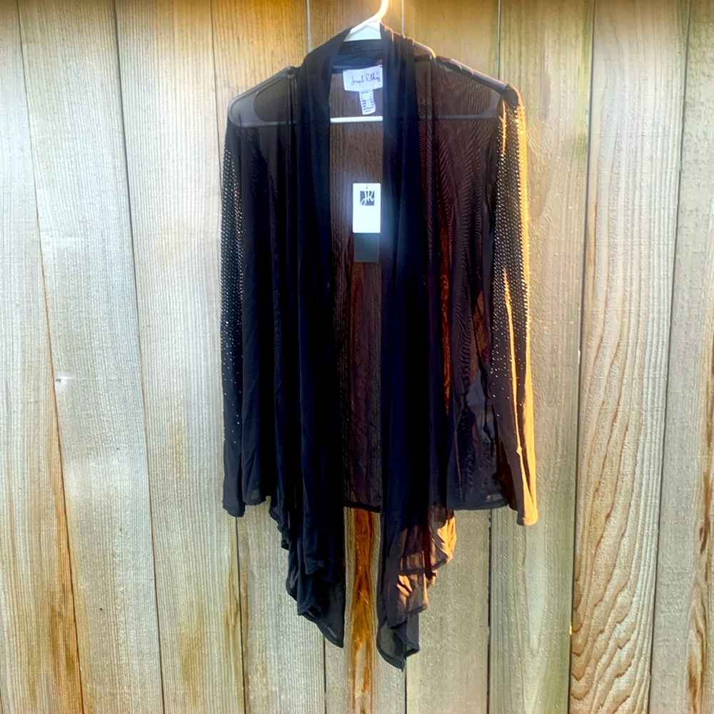 Sequin black shear dress coat Joseph Ribcoff